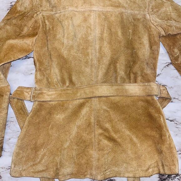 Splitend Ltd. Leather Jacket w/ Waist Tie Tan Women S Western Boho Cowboy - Picture 6 of 9